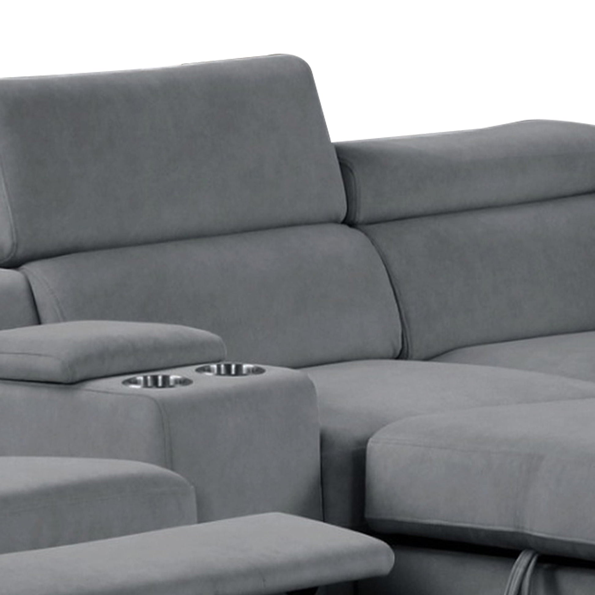 Harvey power reclining sleeper sectional by HouseOfZazla in gray fabric, modern sectional sofa on Tampa Home & Garden Store