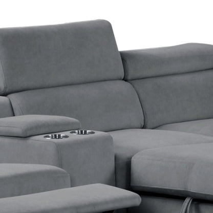 Harvey power reclining sleeper sectional by HouseOfZazla in gray fabric, modern sectional sofa on Tampa Home & Garden Store