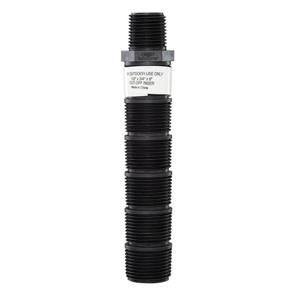Orbit 1/2in x 3/4in x 6in cut-off riser for underground sprinkler systems, black plastic on Tampa Home & Garden Store