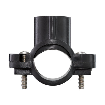 3/4 in x 1/2 in plastic saddle tee irrigation fitting Orbit brand black clamp with screws on Tampa Home & Garden Store
