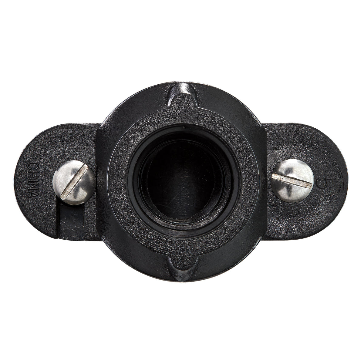 PVC pipe saddle tee 1in x 1/2in Orbit Irrigation underground fitting black plastic on Tampa Home & Garden Store