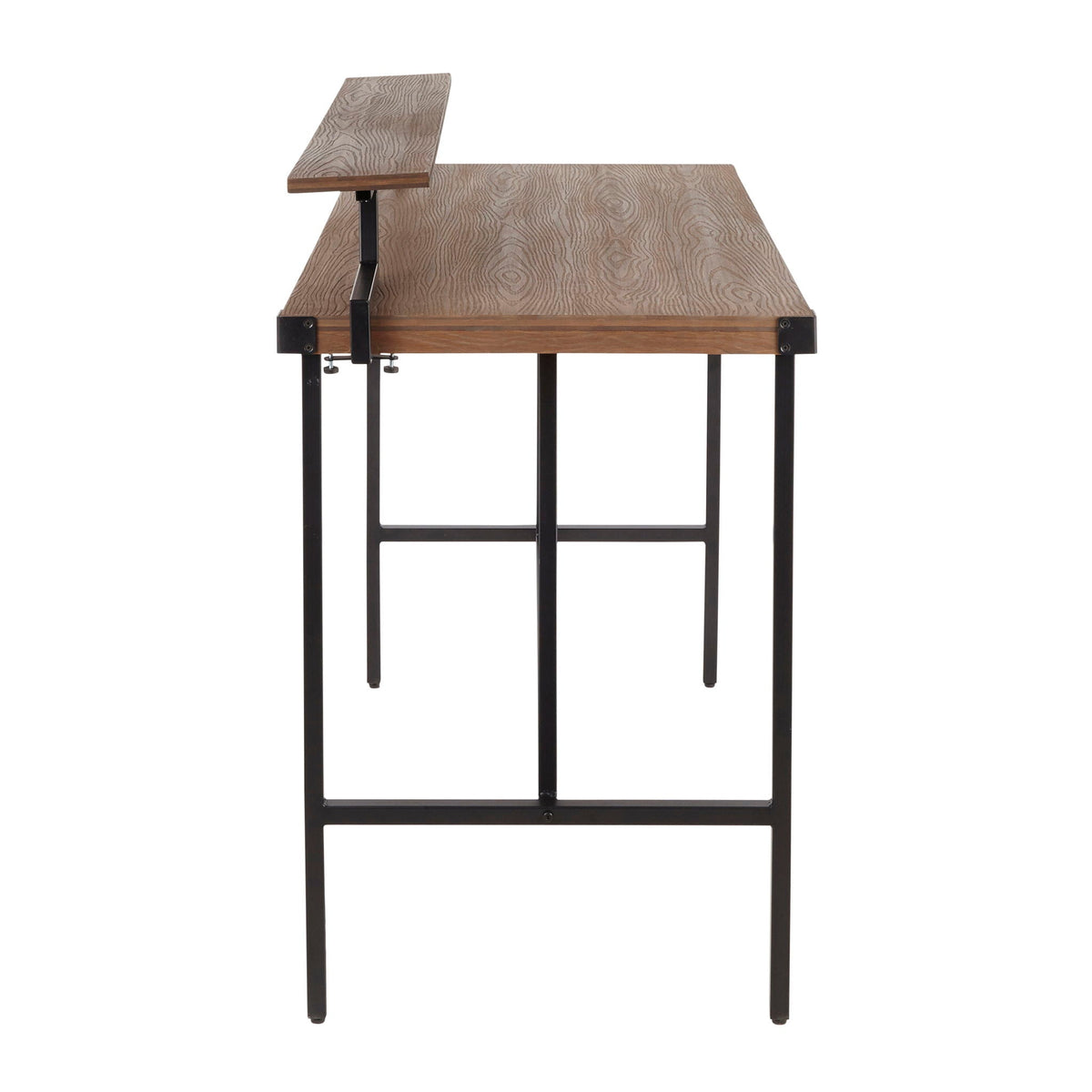 Industrial counter table with black metal frame and dark brown wood top by HouseOfZazla on Tampa Home & Garden Store