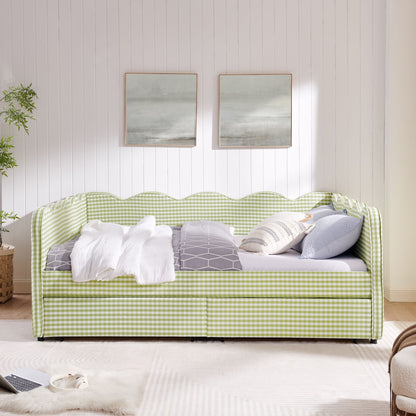 Gingham Daybed With Usb Port And The Wave Shape
