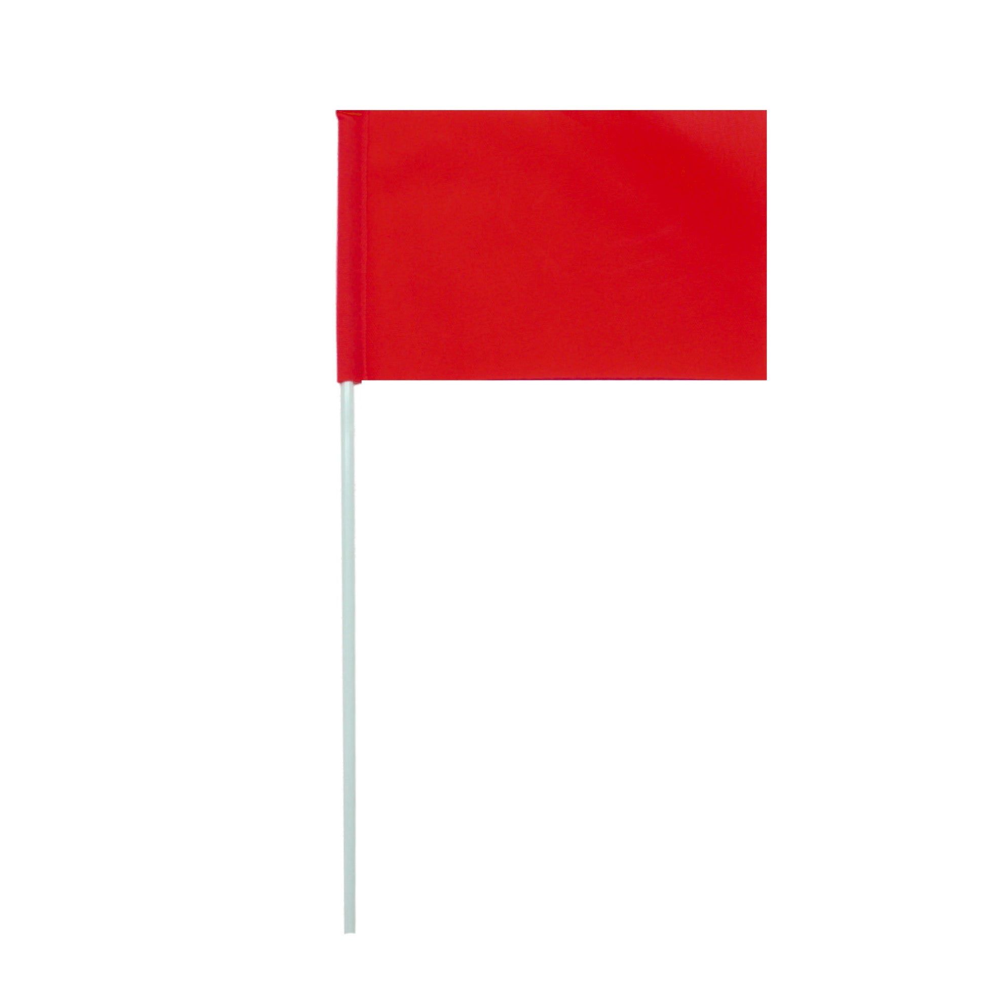 Red flag on white flagpole on Tampa Home & Garden Store