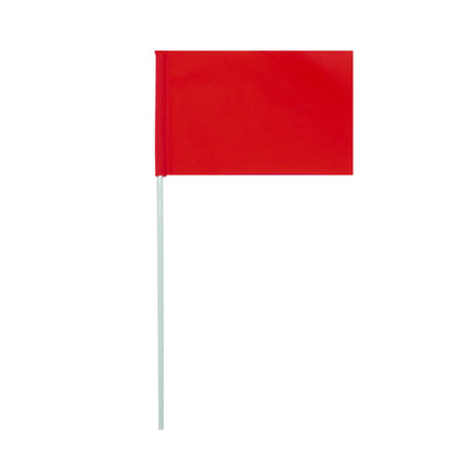Red flag on white flagpole on Tampa Home & Garden Store