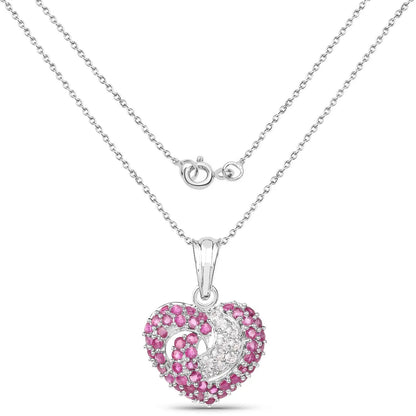 Sterling silver pendant necklace with 2.65ct ruby cluster and white sapphire accents by Bids.com on Tampa Home & Garden Store