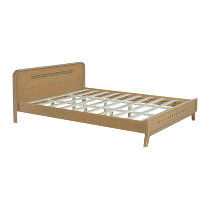 Pine Solid Wood Queen Bed and Rustic Yellow