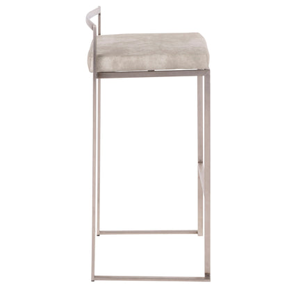 Contemporary stackable barstool with padded beige seat and metal frame by HouseOfZazla on Tampa Home & Garden Store