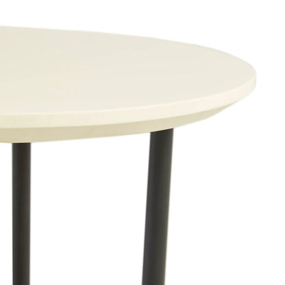 Oval End Table in White and Natural Tone