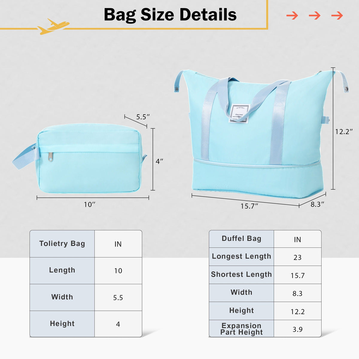 2 Piece Luggage Set in light blue ABS with spinner wheels by HouseOfZazla on Tampa Home & Garden Store