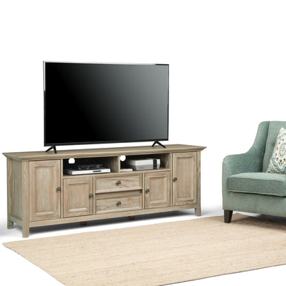 Wide TV Stand in solid natural wood by HouseOfZazla, entertainment center on Tampa Home & Garden Store