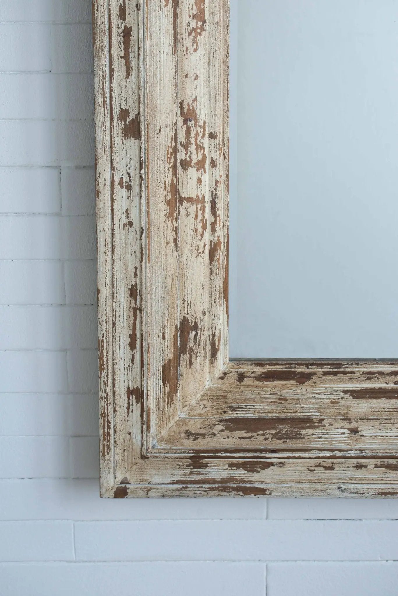Full-length rectangle floor mirror with distressed brown wood frame Unique Piece Furniture on Tampa Home & Garden Store