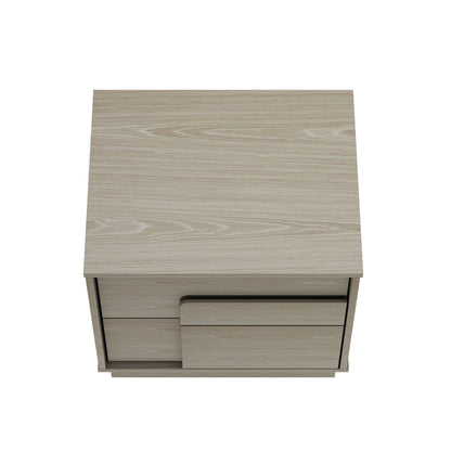 Modern Nightstand with Push to Open Drawers in light brown wood finish HouseOfZazla nightstand on Tampa Home & Garden Store