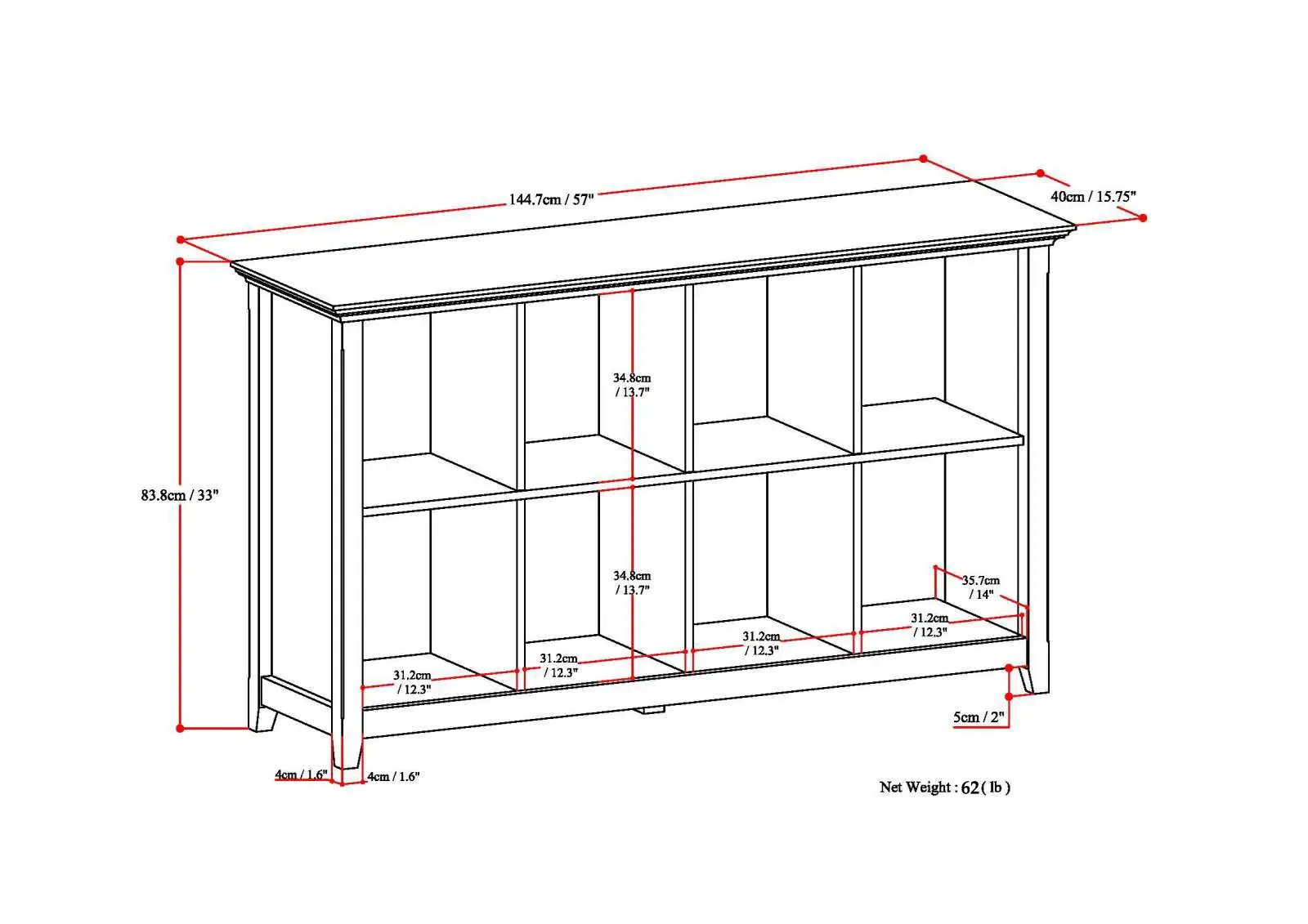 Amherst Cube Storage Bookcase by Unique Piece Furniture, six-cube modular shelving on Tampa Home & Garden Store