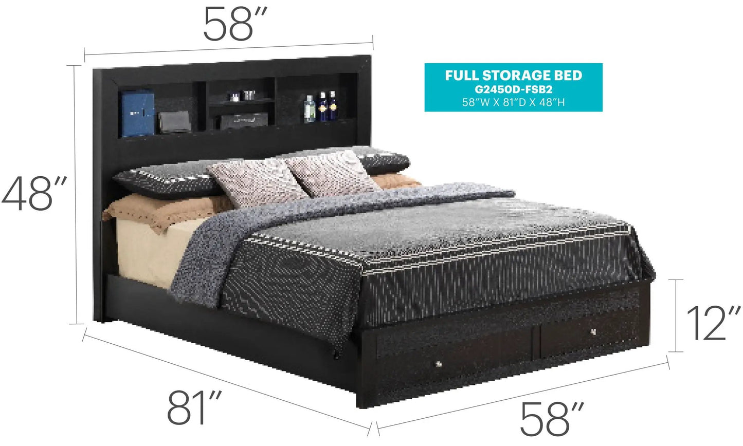 Storage Bed for Modern Spaces with Drawers