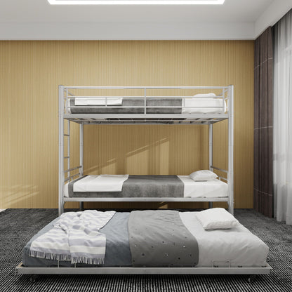 Kids bunk bed by HouseOfZazla, convertible metal frame with ladders and guardrails on Tampa Home & Garden Store