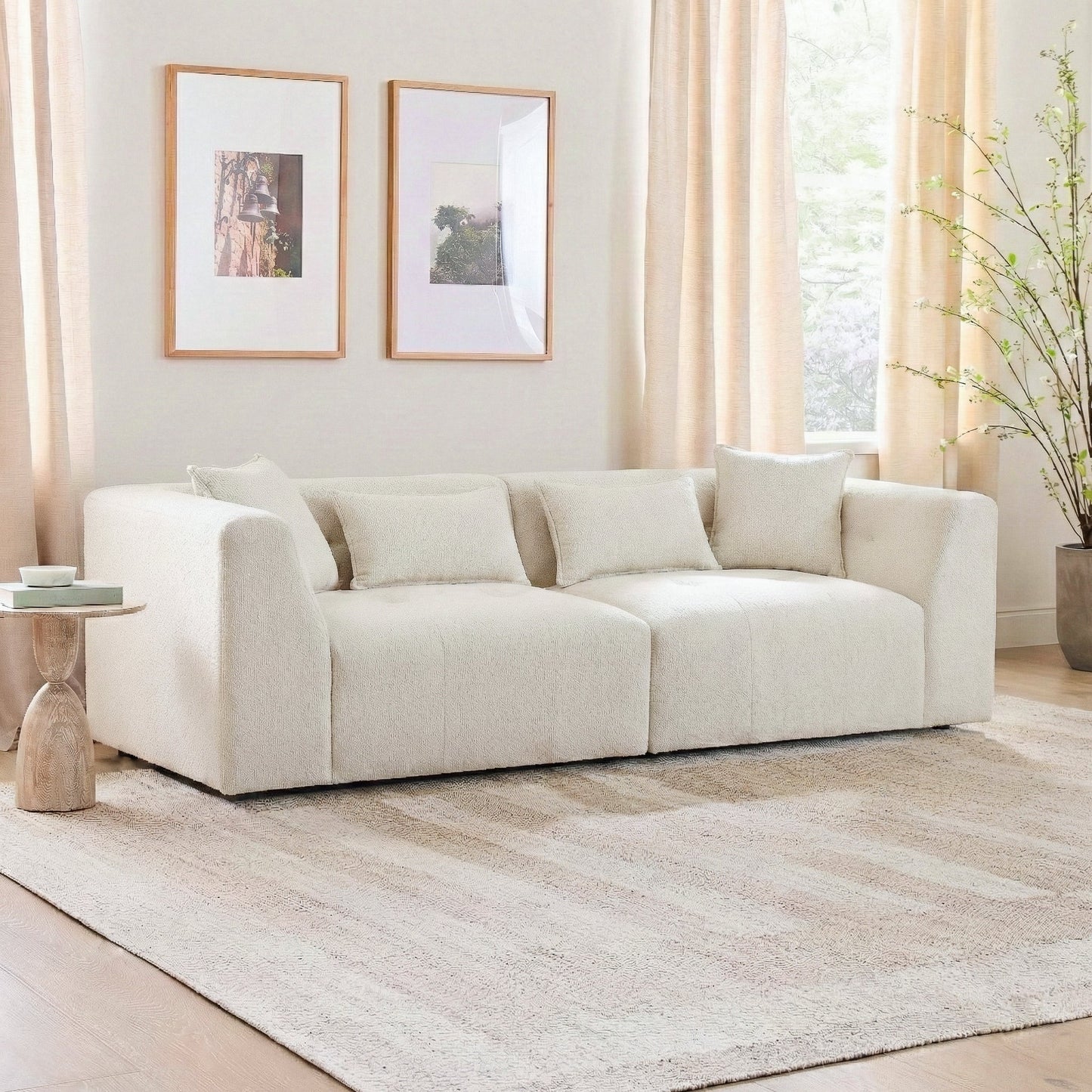 Jefferson Soft Chenille Modern Sofa and Cushion