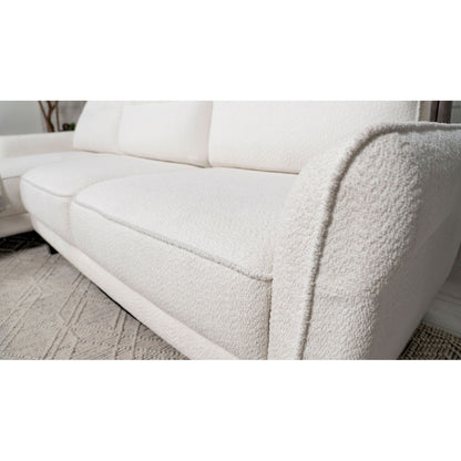 Granholm Upholstered Curved Arm Sectional Sofa white fabric by HouseOfZazla on Tampa Home & Garden Store