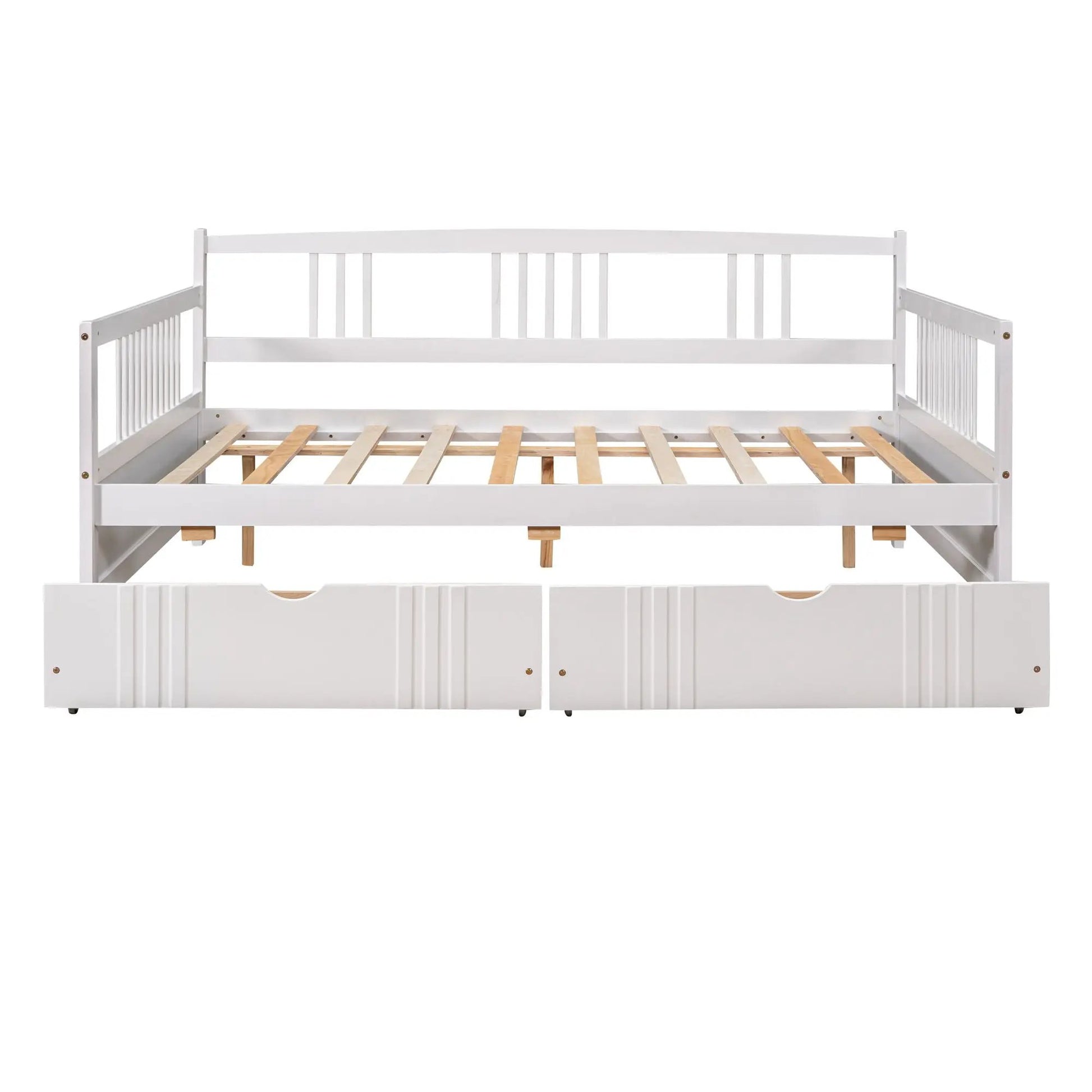Multifunctional Modern Daybed in white with built-in storage drawers and slatted bed base on Tampa Home & Garden Store