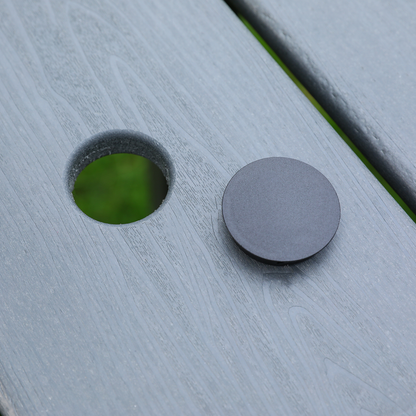 HDPE outdoor patio table with umbrella hole and plug cap, gray surface HouseOfZazla on Tampa Home & Garden Store