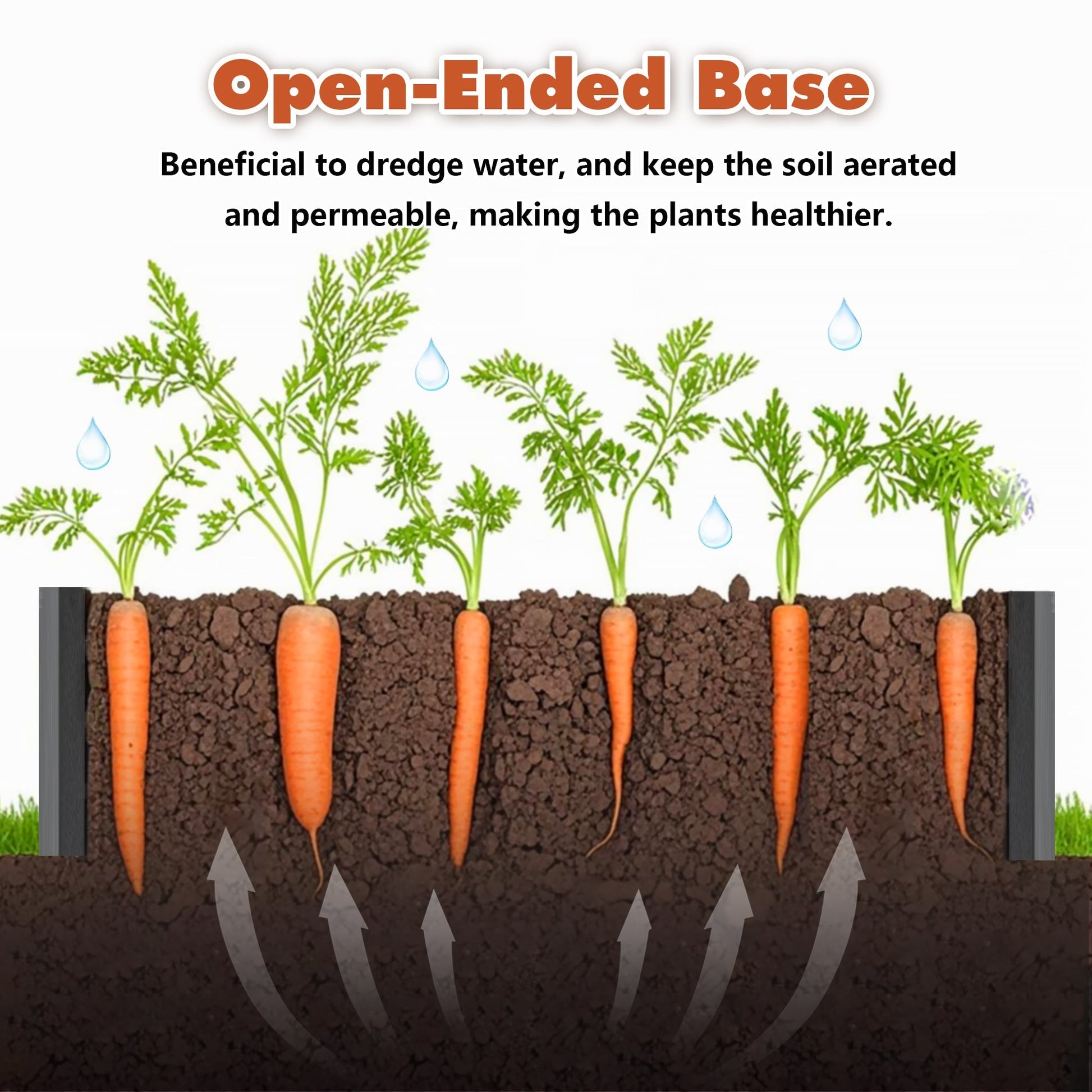 Metal raised garden bed planter HouseOfZazla 6x3x1 ft with soil and carrot tops on Tampa Home & Garden Store