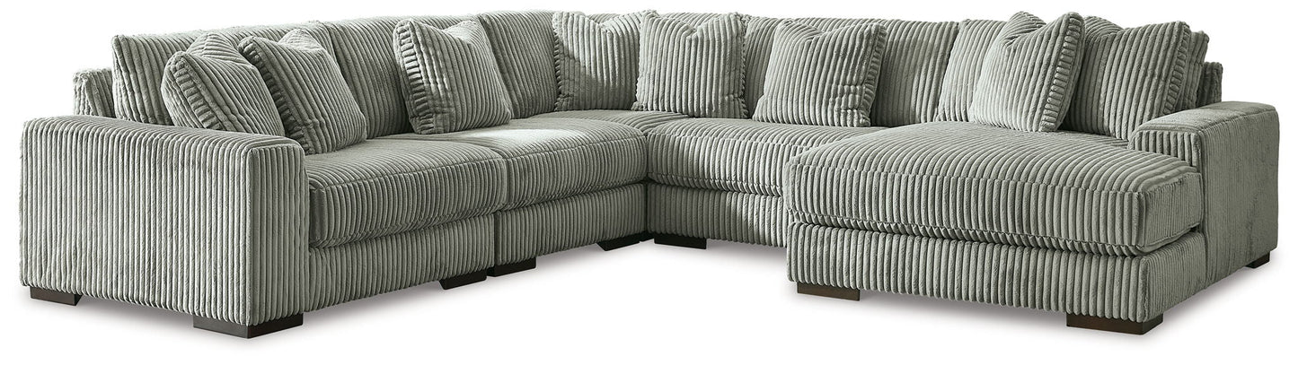 Lindyn Sectional Sofa with Cord Upholstery
