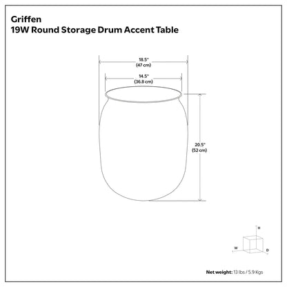 Griffen Handcrafted Metal Storage Accent Table