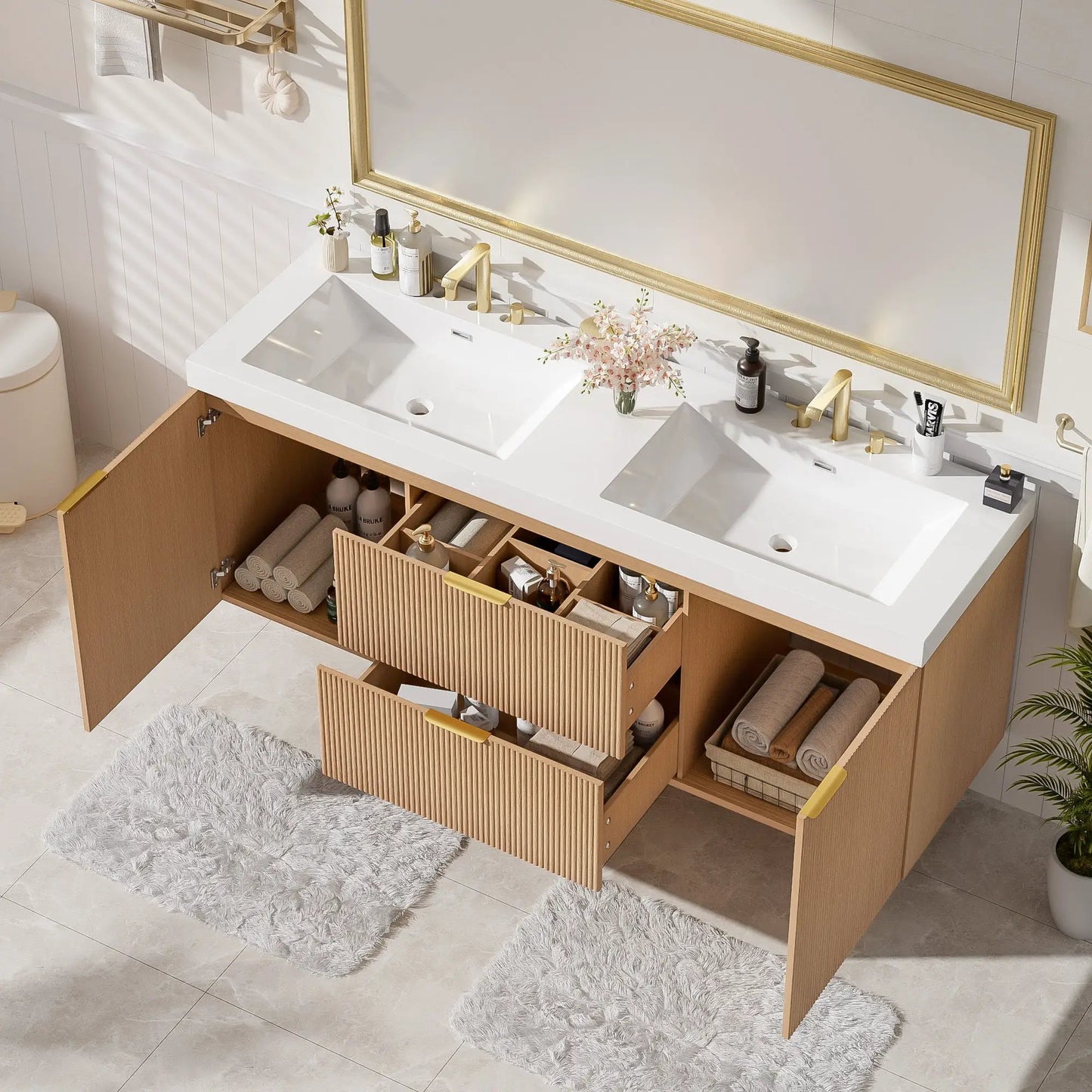 Modern Wall Mounted Vanity and Soft Close Doors