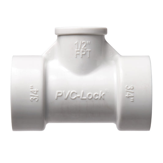 3/4" PVC-Lock x 1/2" FPT Reducing Tee 34772 - Tampa Home & Garden Store