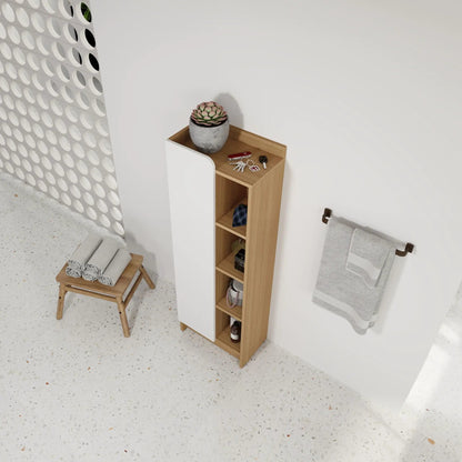 Tall Bathroom Cabinet With 4 Tier Open Shelves