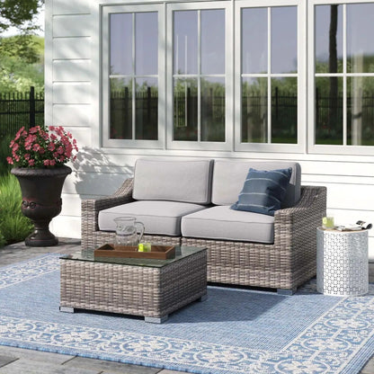 Outdoor Wicker Conversation Set With Cushions