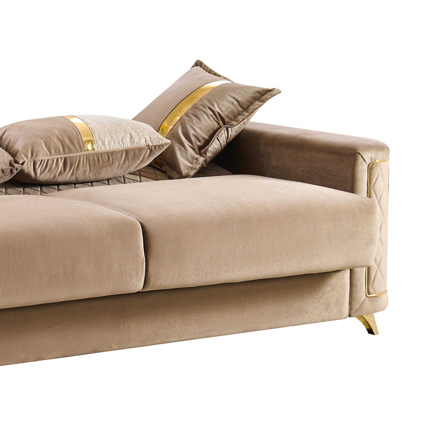 Lisa Modern Sofa With Gold Steel Legs and Foam