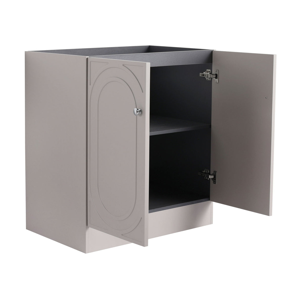 HouseOfZazla freestanding bathroom vanity with soft close, beige 2-door cabinet with paneling on Tampa Home & Garden Store