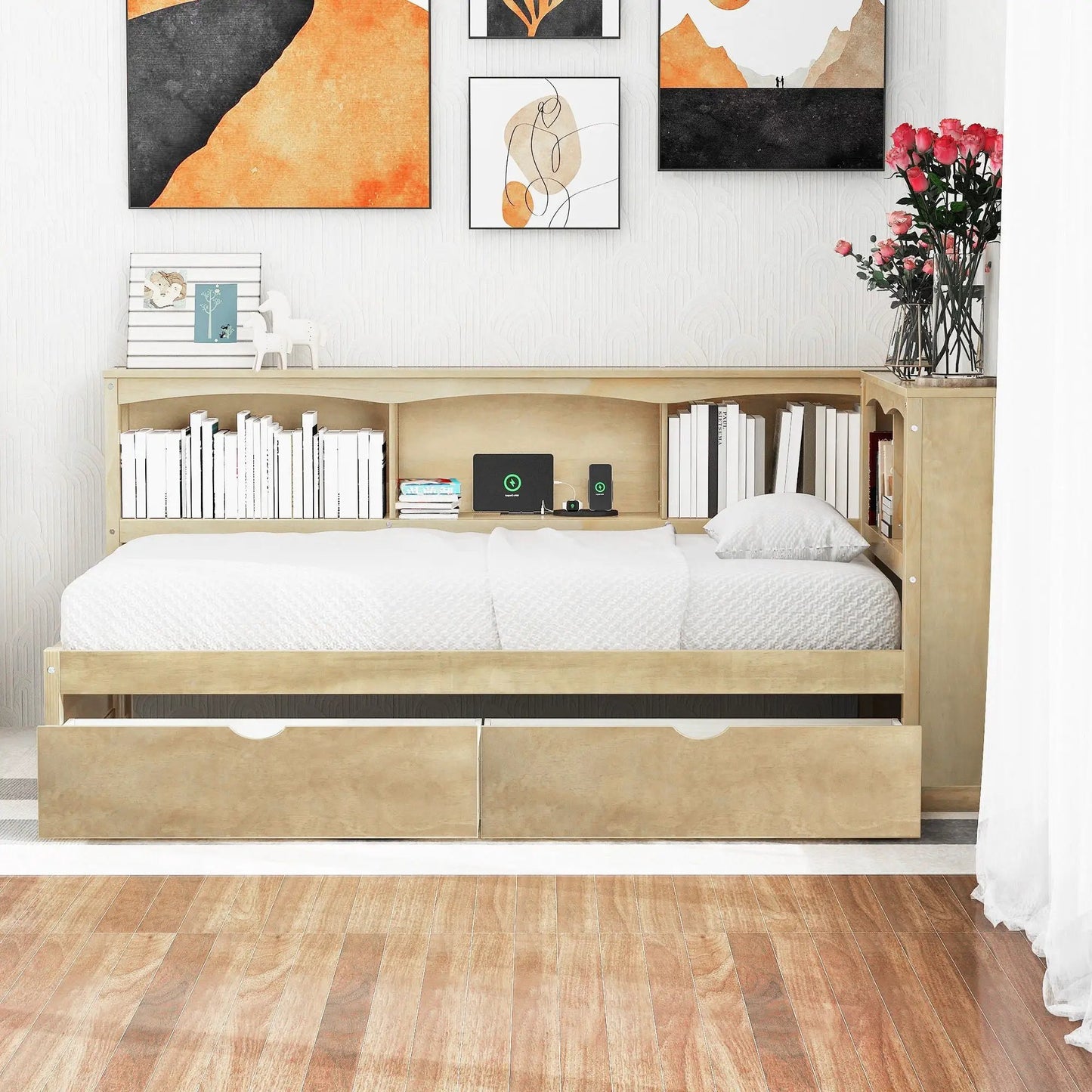 Daybed with Storage Drawers and USB Ports