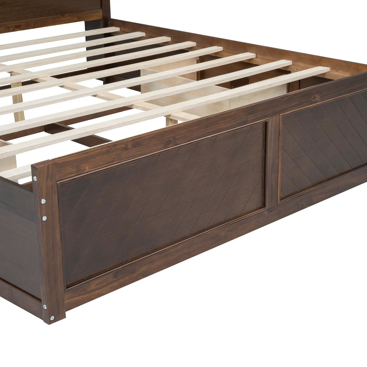 Platform Bed With Storage Headboard USB Drawers