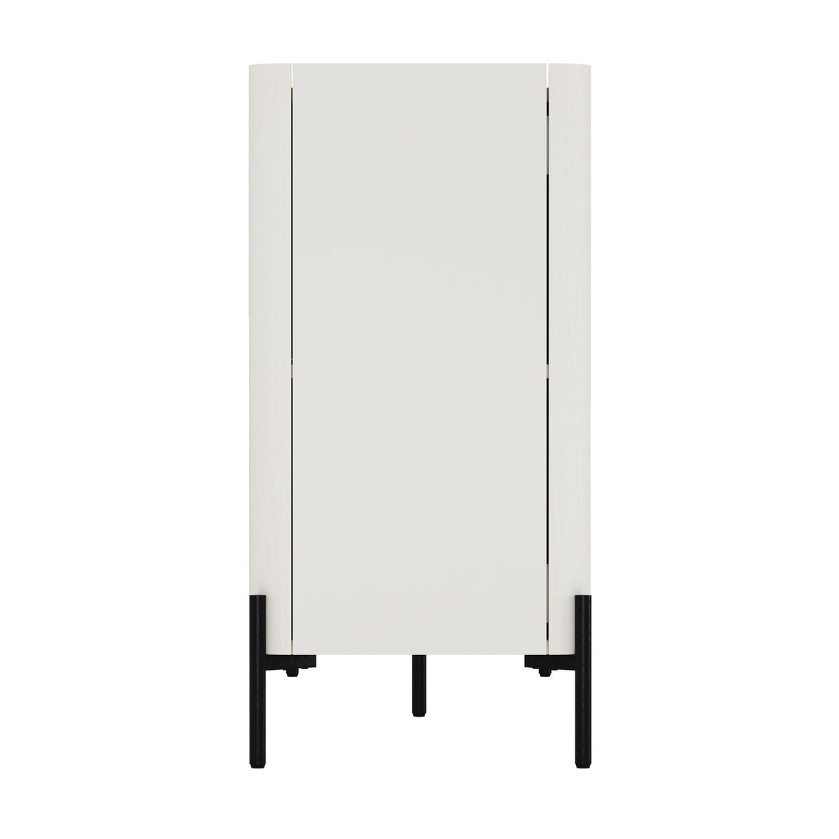 Abbey Sideboard with adjustable shelves, white frame and light brown center, black legs on Tampa Home & Garden Store