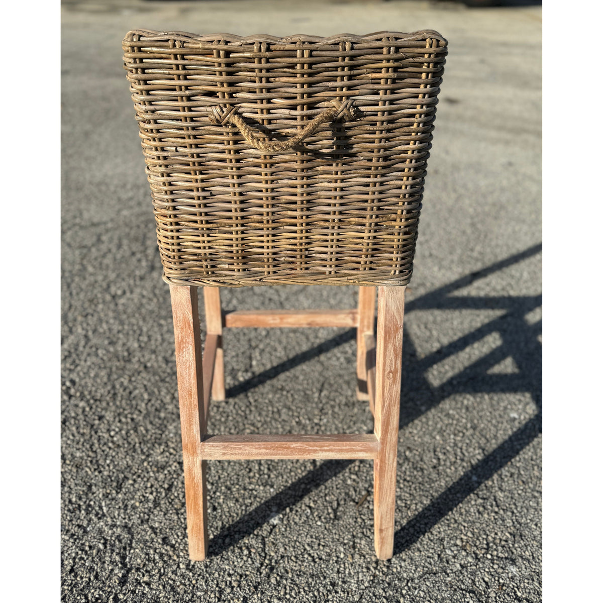 Key Largo Rattan Bar Stool with woven seat, brown finish by The Broward Design Center on Tampa Home & Garden Store