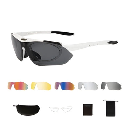 BikerZoneZ cycling sunglasses white frame black lenses with interchangeable lenses on Tampa Home & Garden Store