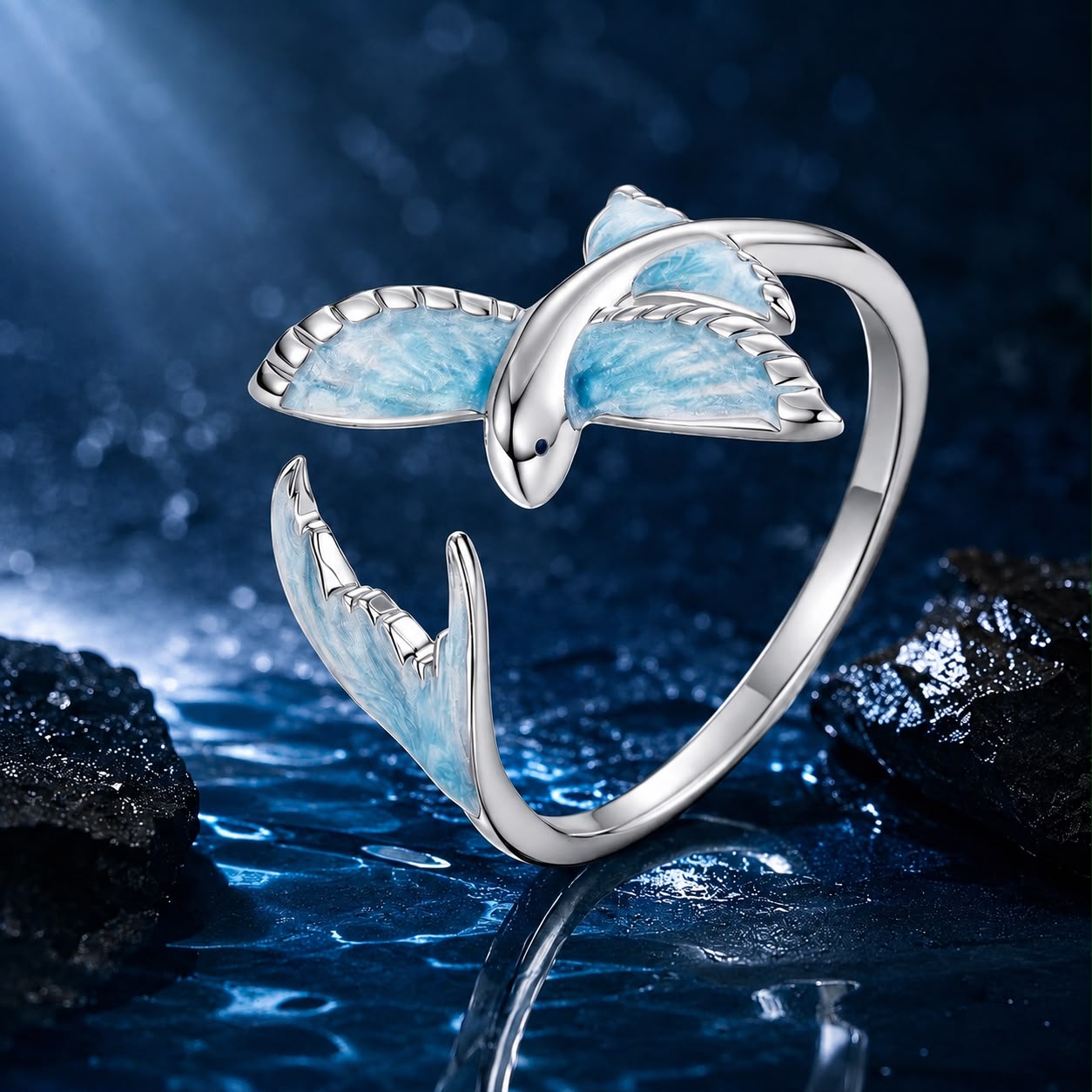 925 Sterling Silver White Enamel Pavé CZ Ring for Women butterfly motif by Bids.com on Tampa Home & Garden Store