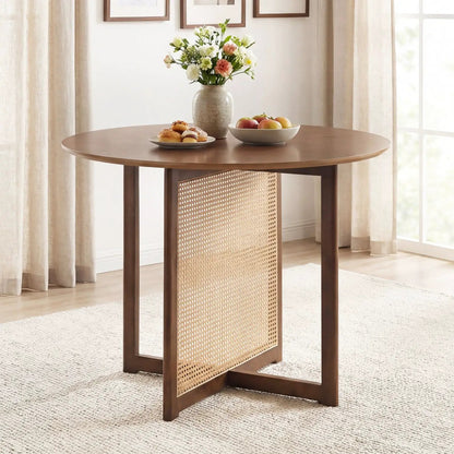 37.5 Inch Round Dining Table Cross Pedestal