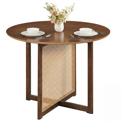 37.5 Inch Round Dining Table Cross Pedestal
