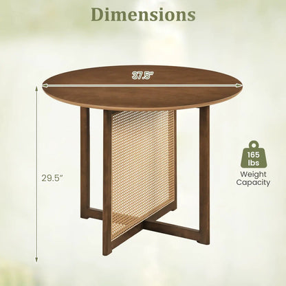 37.5 Inch Round Dining Table Cross Pedestal