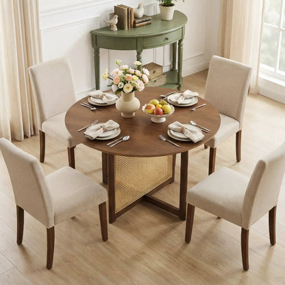 37.5 Inch Round Dining Table Cross Pedestal