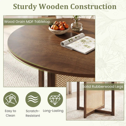 37.5 Inch Round Dining Table Cross Pedestal