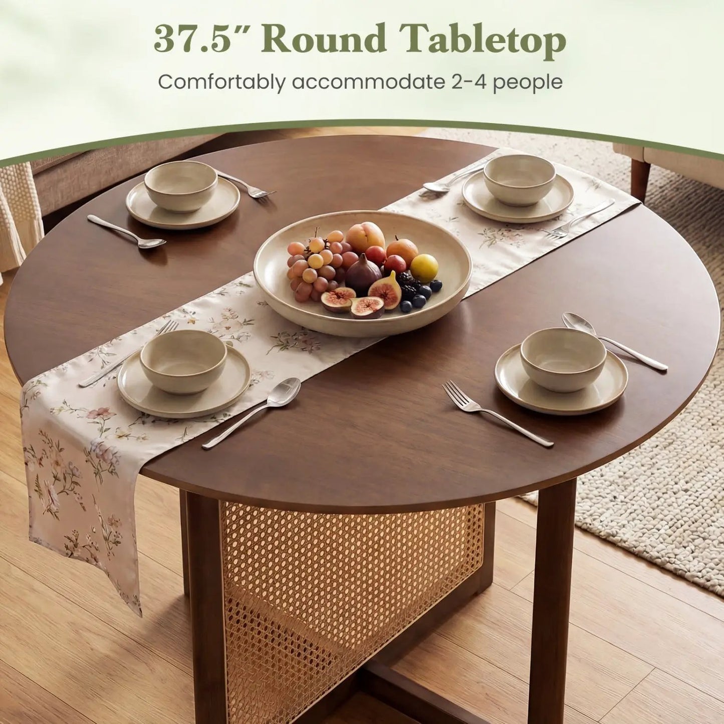 37.5 Inch Round Dining Table Cross Pedestal