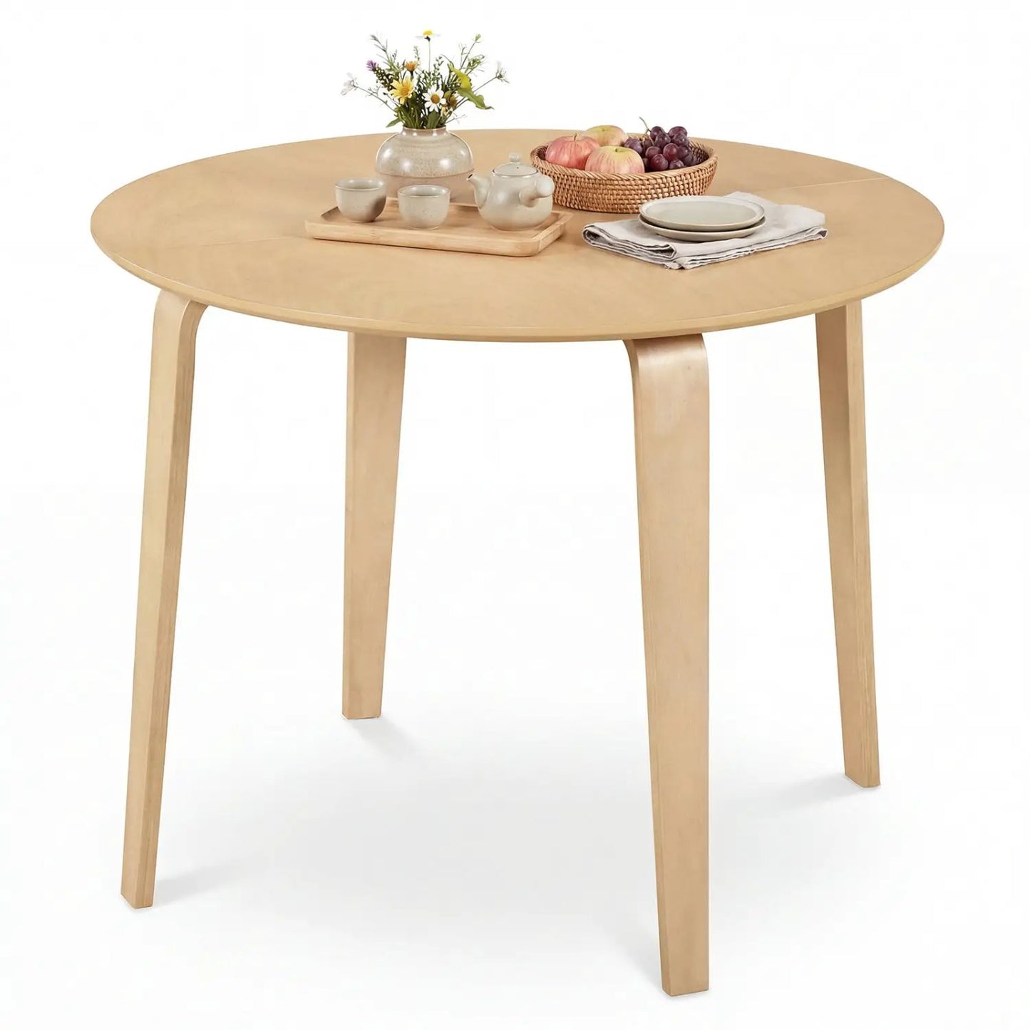 37.5 Round Dining Table With Rubber Wood Legs