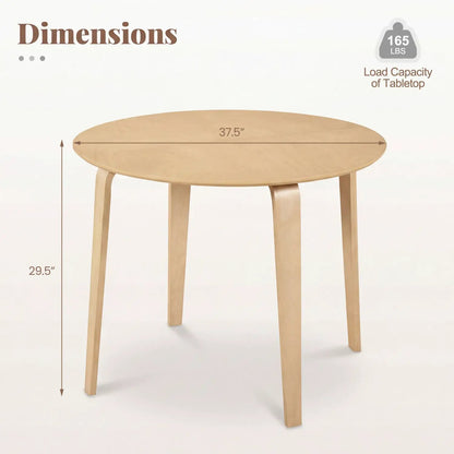37.5 Round Dining Table With Rubber Wood Legs