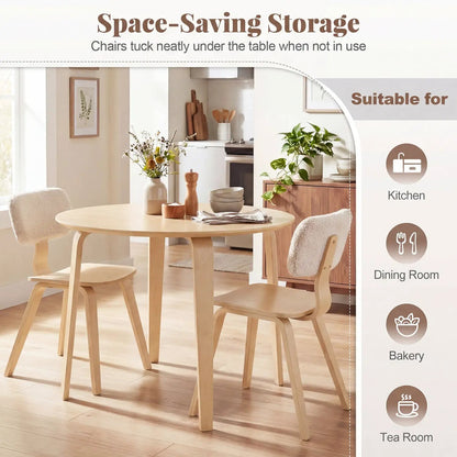 37.5 Round Dining Table With Rubber Wood Legs
