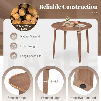 37.5 Round Dining Table With Rubber Wood Legs