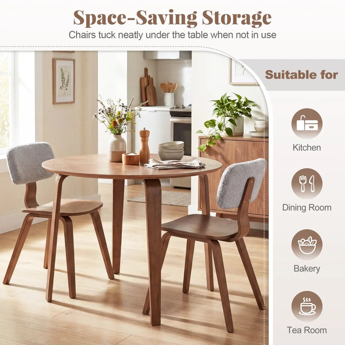 37.5 Round Dining Table With Rubber Wood Legs